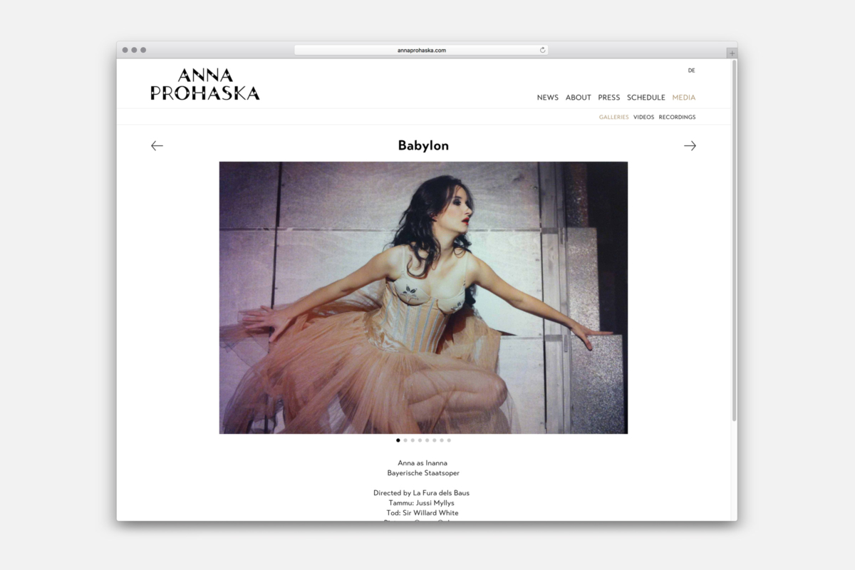 Anna Prohaska, website design